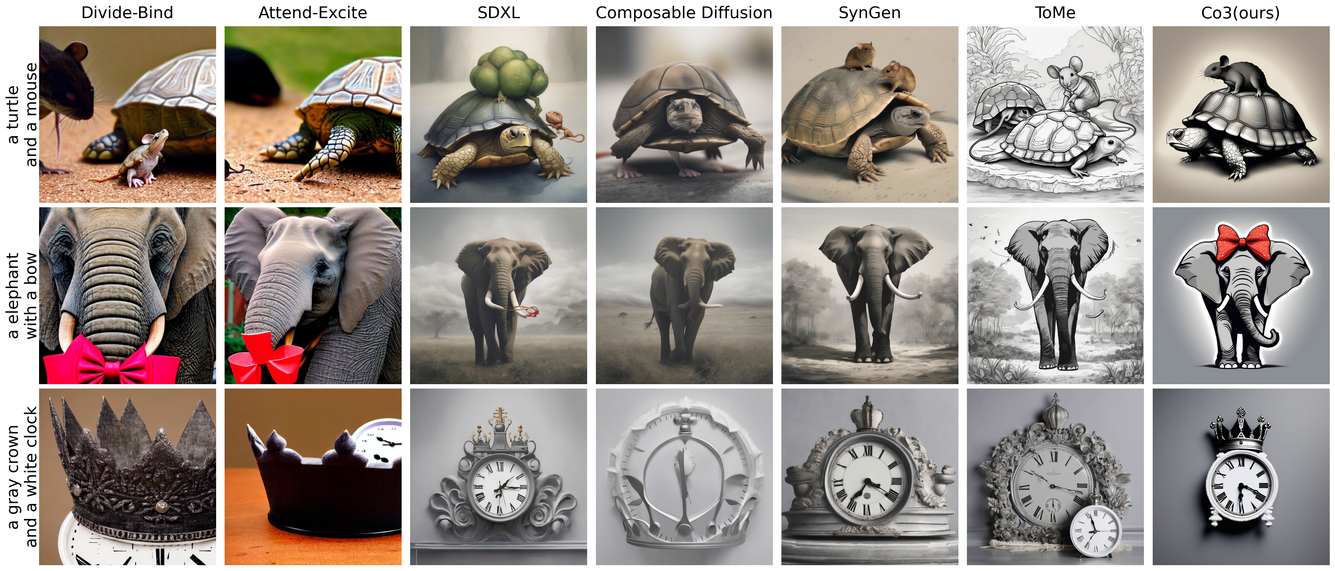 Qualitative comparison on simple prompts