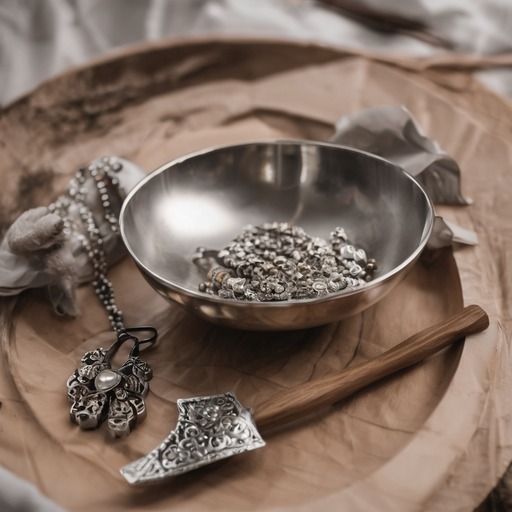 R2F: a metallic jewelry and a wooden spoon