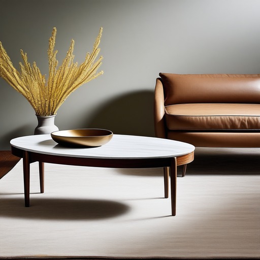 CO3: an oval coffee table and a square end table