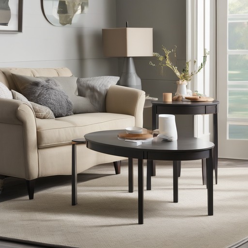 DoS: an oval coffee table and a square end table