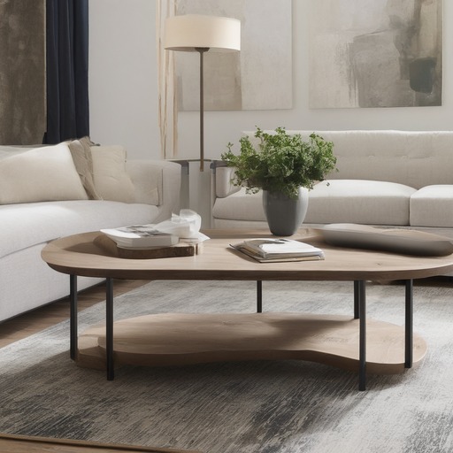 SDXL: an oval coffee table and a square end table
