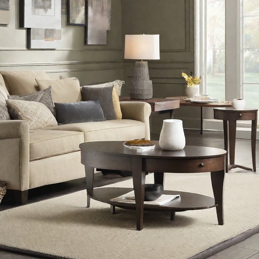 CFG++: an oval coffee table and a square end table