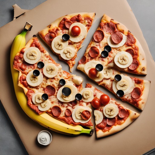 TILT (Ours): a photo of a pizza right of a banana