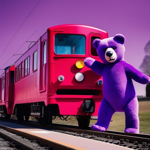TILT (Ours): a photo of a red train and a purple bear